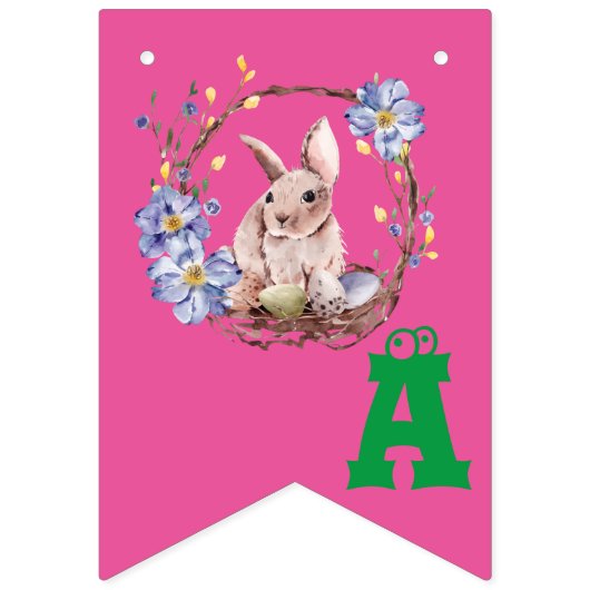 Bunny Celebrates Paasdag Vlaggetjes (Tweede vlag)