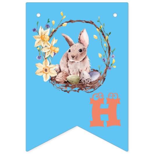 Bunny Celebrates Paasdag Vlaggetjes (Eerste vlag)
