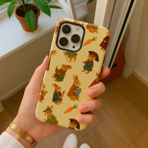 Bunny Character Patterns Waterverf Style iPhone 15 Pro Max Case