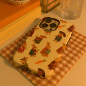 Bunny Character Patterns Waterverf Style iPhone Hoesje