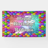 Bunny Cheerleader Gepersonaliseerd karakter verjaa Spandoek (Horizontaal)