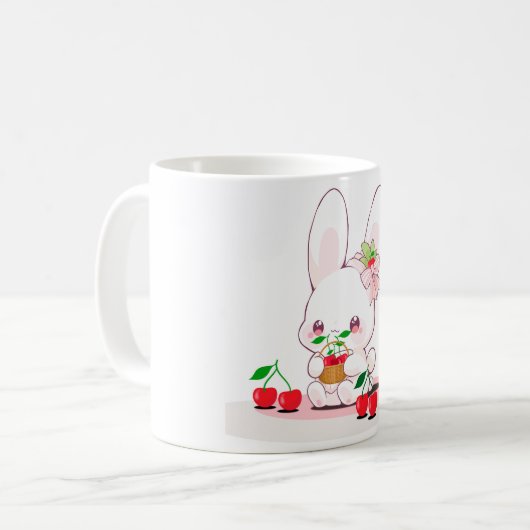 Bunny & Cherries Koffiemok (Voorkant links)