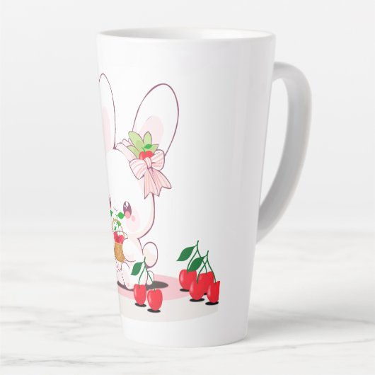 Bunny & Cherries Latte Mok (Rechterhoek)