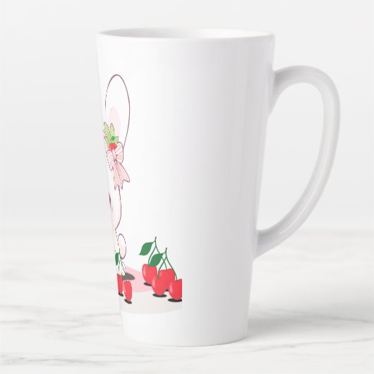 Bunny & Cherries Latte Mok (Rechts)