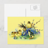 Bunny & Chicks stijl Pasen Briefkaart (Voorkant / Achterkant)