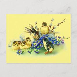 Bunny & Chicks  stijl Pasen Briefkaart