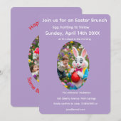 Bunny & Child Photo Oval Frame Easter Kaart (Voorkant / Achterkant)