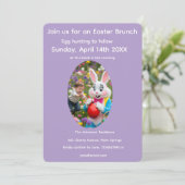 Bunny & Child Photo Oval Frame Easter Kaart (Staand voorkant)
