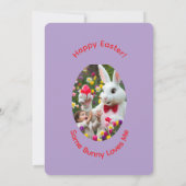 Bunny & Child Photo Oval Frame Easter Kaart (Achterkant)