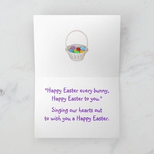 Bunny chorus feestdagen kaart (Binnen)