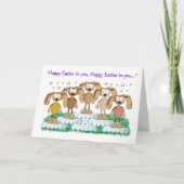 Bunny chorus feestdagen kaart (Voorkant)