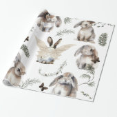 Bunny Christmas Glossy Wrapping Cadeaupapier (Uitgerold)
