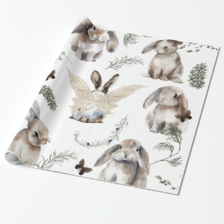 Bunny Christmas Glossy Wrapping Cadeaupapier