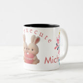 Bunny Christmas Stocking – Personal Holiday Ch arm Tweekleurige Koffiemok (Voorkant rechts)