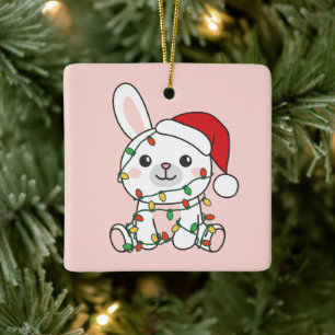 Bunny Christmas Winter Dieren Vakantie Bunnies Keramisch Ornament