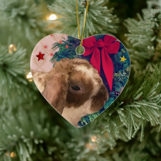 Bunny Christmas Wish Keramisch Ornament (Boom)