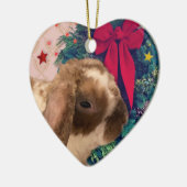 Bunny Christmas Wish Keramisch Ornament (Links)