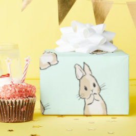 Bunny cleaning paws cadeaupapier