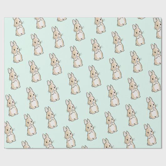 Bunny cleaning paws cadeaupapier (Vlak)