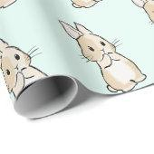 Bunny cleaning paws cadeaupapier (Rol Hoek)