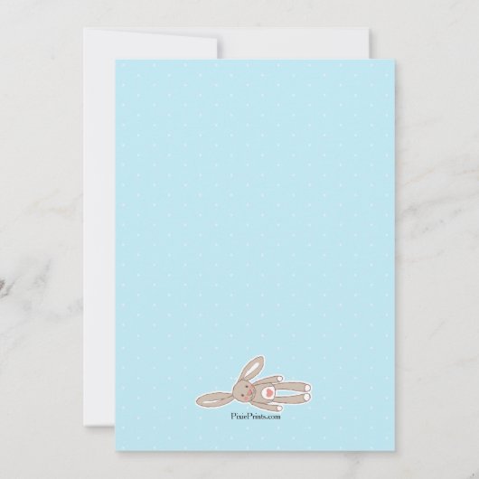 Bunny Clothesline Baby shower Uitnodiging (Achterkant)