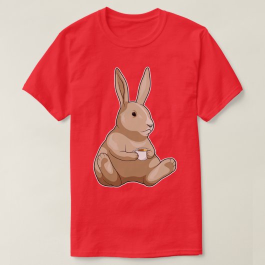 Bunny Coffee Cup T-shirt (Design voorkant)