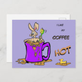 Bunny Coffee Lover Cust. Briefkaart (Voorkant / Achterkant)