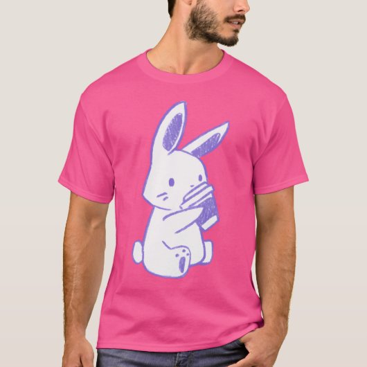 Bunny Coffee (Paars) T-shirt (Voorkant)