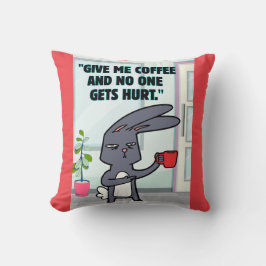 bunny coffee quote kussen