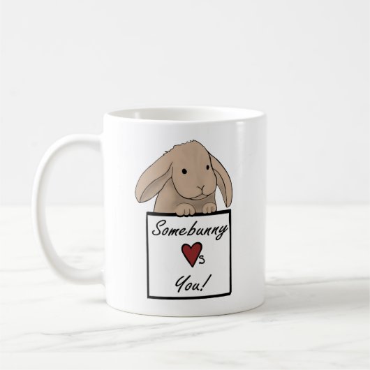 Bunny Coffee/Tea Mok - Ergens houdt van je! (Links)