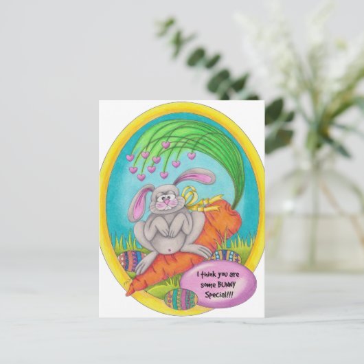 Bunny Colored-words Briefkaart (Staand voorkant)