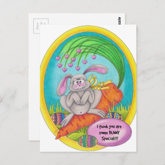 Bunny Colored-words Briefkaart (Voorkant / Achterkant)