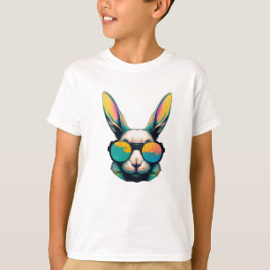 Bunny Colorful Face met zonnebril voor mannen, jon T-shirt