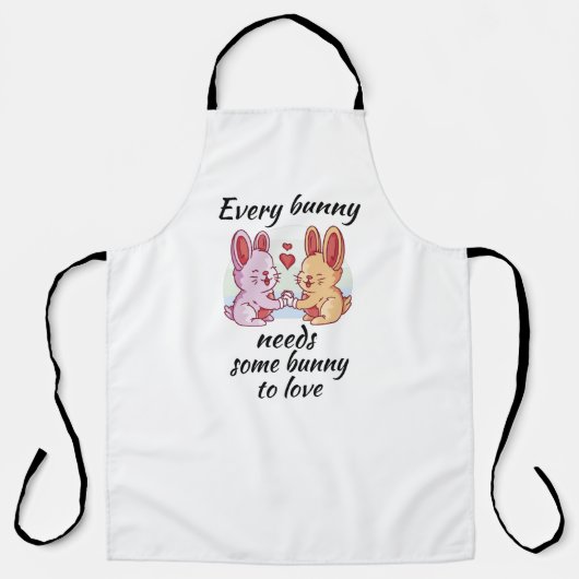 Bunny Couple Love Heart Easter Lovers Schort (Voorkant)