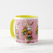 Bunny Cup Bliss: Konijnenkoffie Mok (Voorkant links)