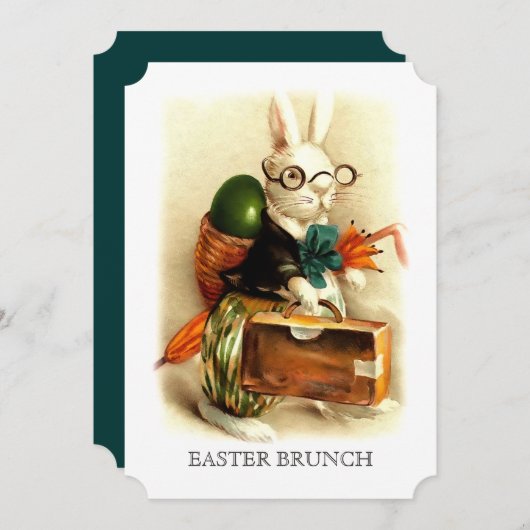 Bunny Custom Paasbrunch Kaart (Voorkant / Achterkant)