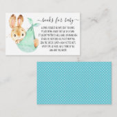 Bunny Cute Boy Book Request for Baby shower Informatiekaartje (Voorkant / Achterkant)