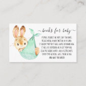 Bunny Cute Boy Book Request for Baby shower Informatiekaartje (Voorkant)