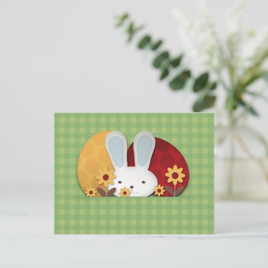 Bunny Cute Briefkaart (Staand voorkant)