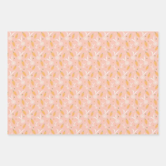 Bunny Cute Easter Pattern Inpakpapier Vel (Voorkant 3)