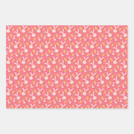 Bunny Cute Easter Pattern Inpakpapier Vel