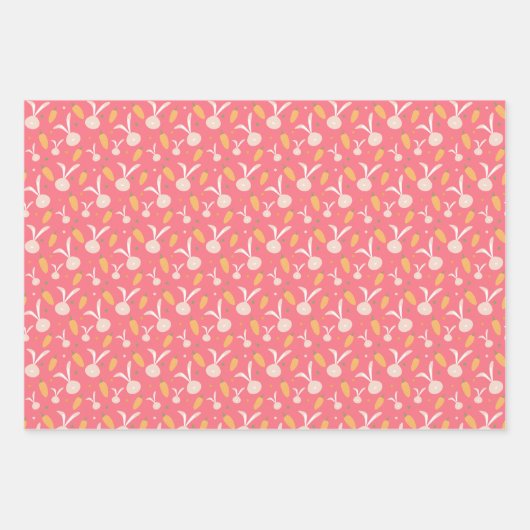 Bunny Cute Easter Pattern Inpakpapier Vel (Voorkant)