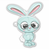 Bunny Cute Kawaii Cartoon Sticker (Voorkant)