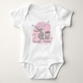 Bunny Cute Rabbit en Hearts Girls Romper (Voorkant)