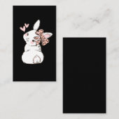 Bunny Cute Rabbit Leopard Bow Stropdas Girls Women Visitekaartje (Voorkant / Achterkant)