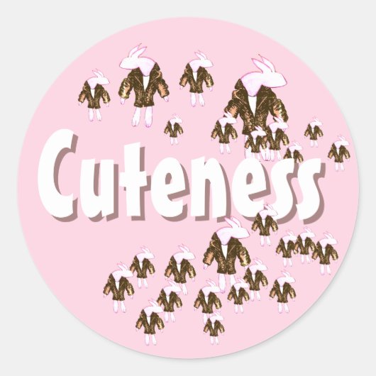 Bunny Cuteness Overload Classic Round Sticker (Voorkant)