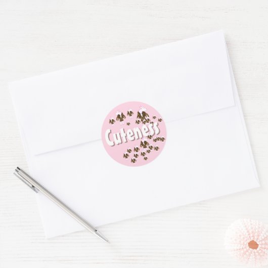 Bunny Cuteness Overload Classic Round Sticker (Envelop)