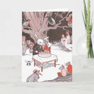 Bunny Cuts Birthday Cake Kaart