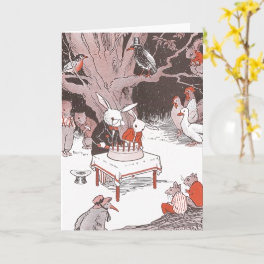 Bunny Cuts verjaardagstaart Kaart (Gele Bloem)