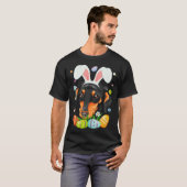 Bunny Dachshund Dog Head Easter Eggs Wiener Easter T-shirt (Voorkant volledig)